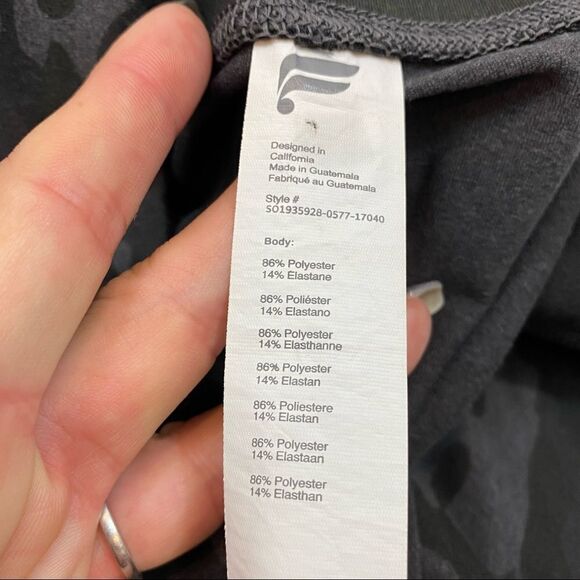 Fabletics Brand Green Black Grey Camo Bike Shorts Size Medium - Picture 4 of 10